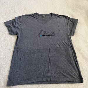 9/11 Memorial Gray V-Neck T-Shirt XXL